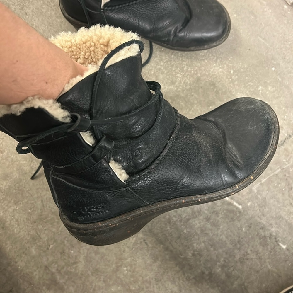 Full leather ugg booties